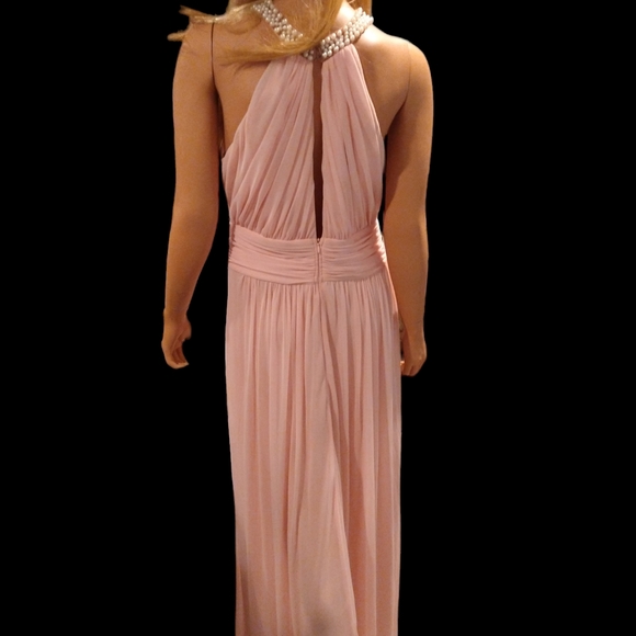 Juno Pink Long Jeweled Top Formal Dress - Picture 10 of 12